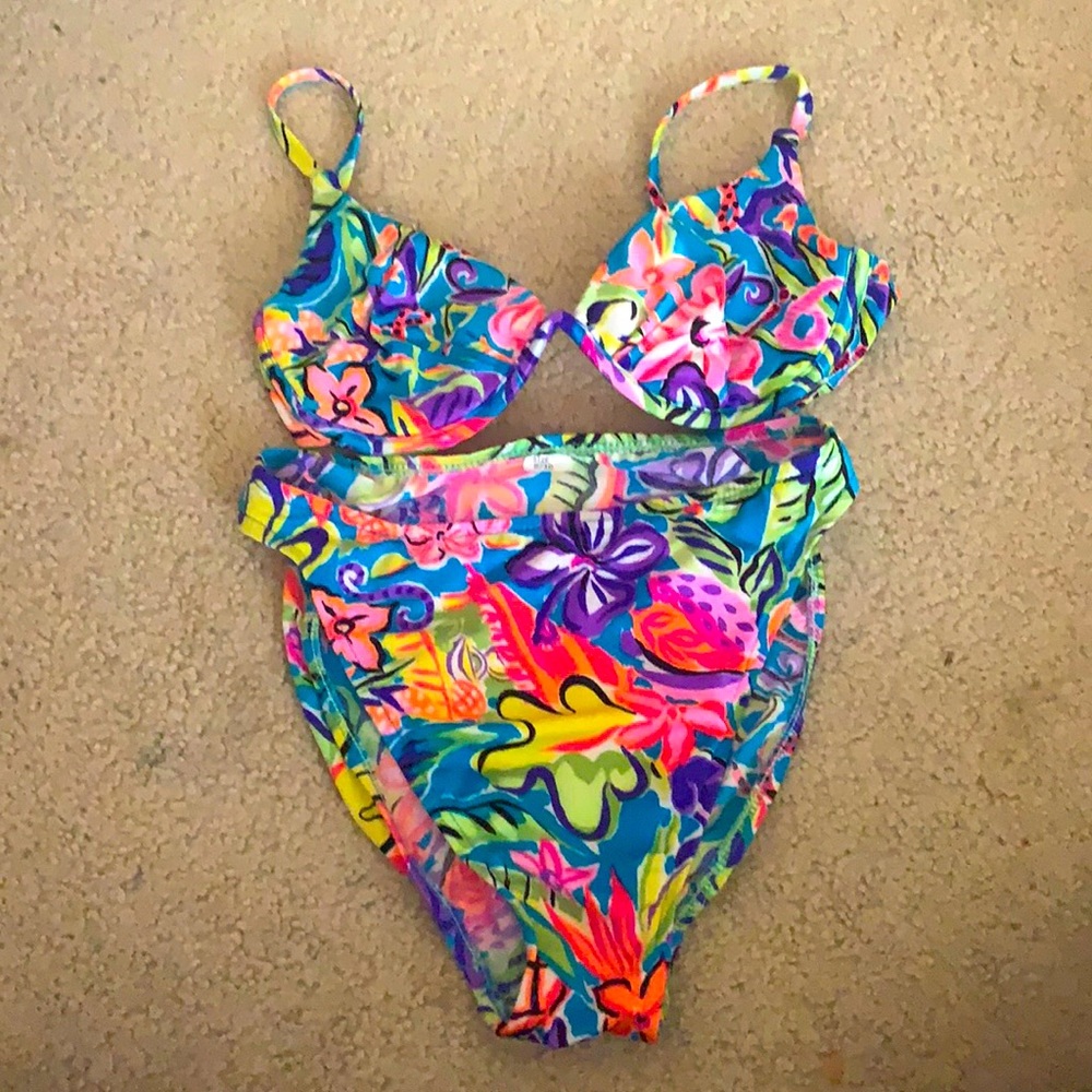 90s/80s Retro floral vintage bikini